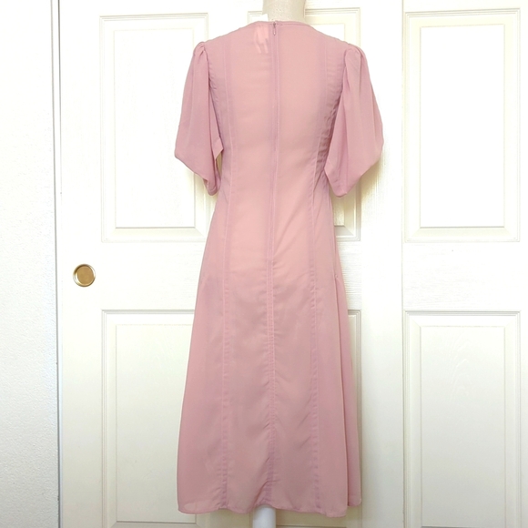 Anthropologie Modern Sheer Midi Dress in Pink - Picture 7 of 11